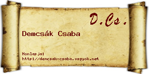Demcsák Csaba névjegykártya